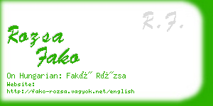 rozsa fako business card